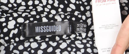 Missguided Women’s Black Animal Print Shirt Dress Size 14