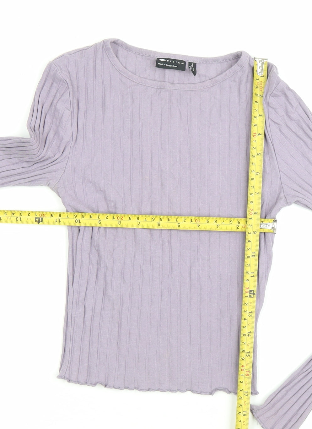 ASOS DESIGN Women’s Purple Long Sleeve Slim Fit Crew Neck Top Size 8