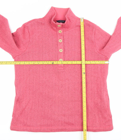 Womens UK Size M Lands' End Pink Henley Sweatshirt