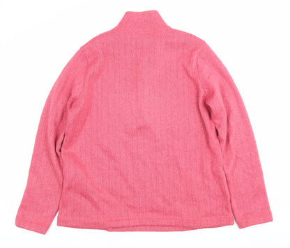 Womens UK Size M Lands' End Pink Henley Sweatshirt