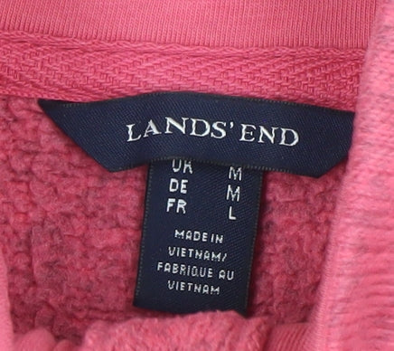 Womens UK Size M Lands' End Pink Henley Sweatshirt