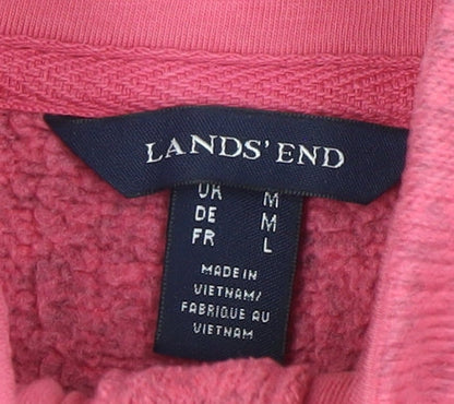 Womens UK Size M Lands' End Pink Henley Sweatshirt