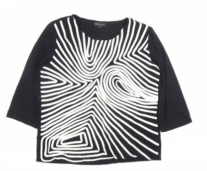 Sky Designs Women’s Black Striped Tunic Blouse Size 4 Polyester