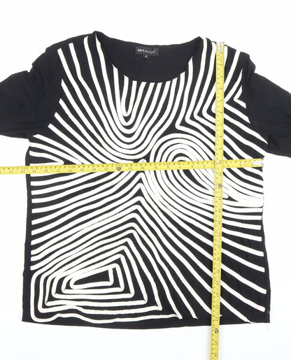 Sky Designs Women’s Black Striped Tunic Blouse Size 4 Polyester