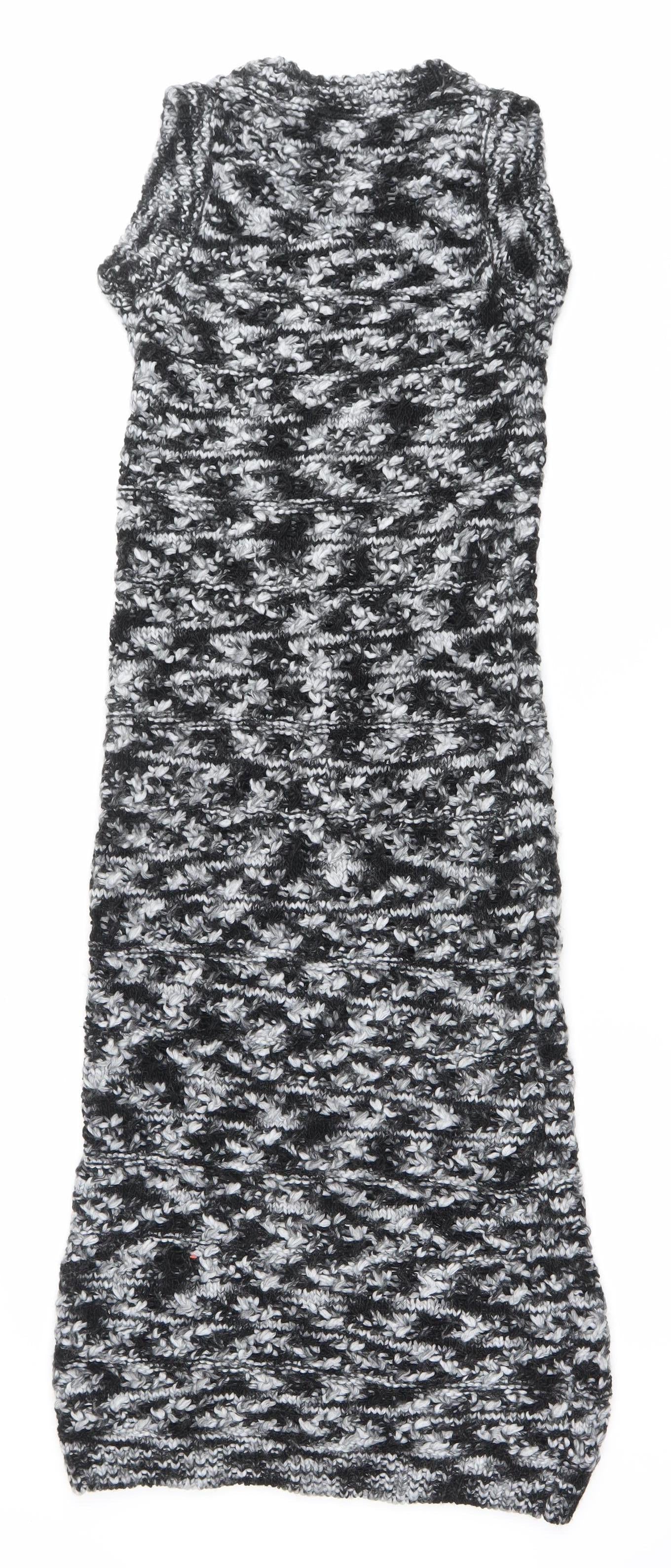 Zara Women’s Black Grey Knit Bodycon Dress Size 8 Sleeveless