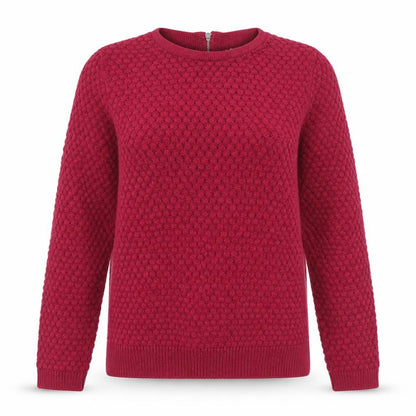LCW Casual Womens Red Knit Pullover Jumper Size M Crew Neck