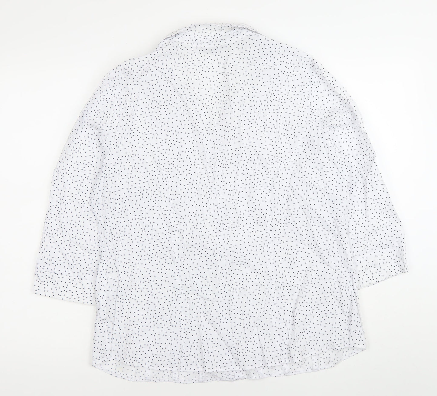 M&Co Womens White Polka Dot Button-Up Shirt Size 18 3/4 Sleeve