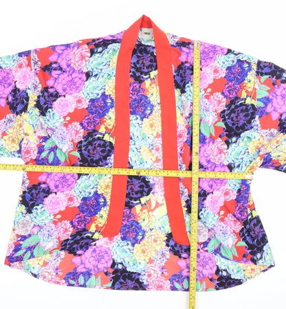 ASOS Womens Multicoloured Floral Kimono Sleeve Blouse UK 12