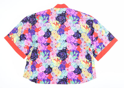 ASOS Womens Multicoloured Floral Kimono Sleeve Blouse UK 12