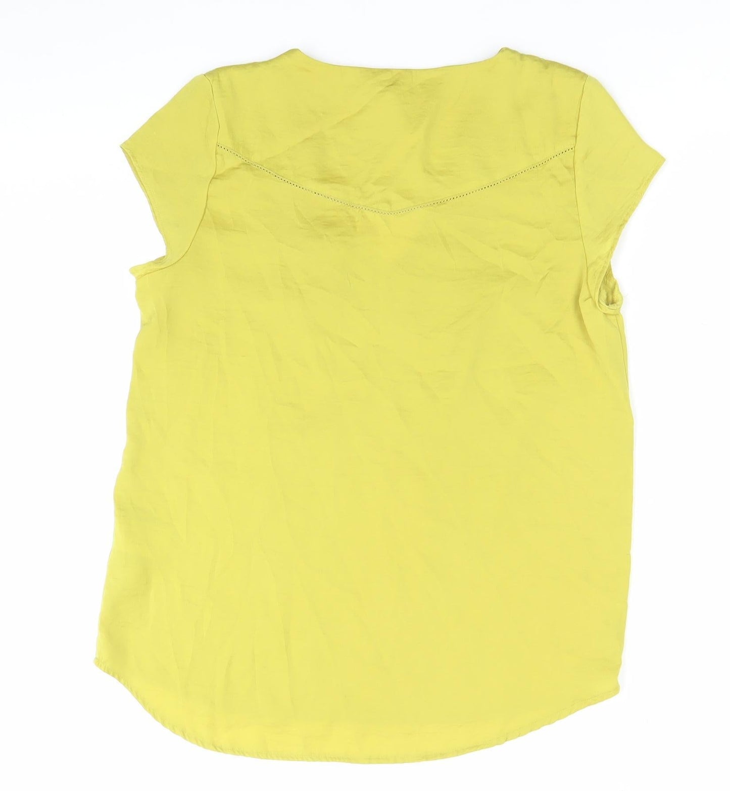 H&M Women’s Yellow V-Neck Short Sleeve Blouse Size 10