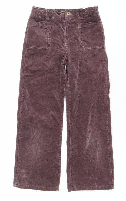 Marks and Spencer Girls Brown Corduroy Cargo Trousers Size 9 Years