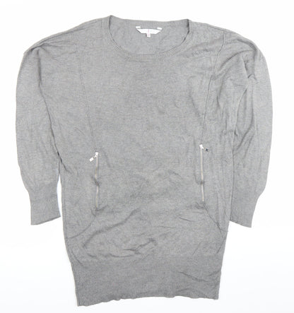 Jasper Conran Women’s Grey Tunic Jumper Size 12 Long Sleeve Knit