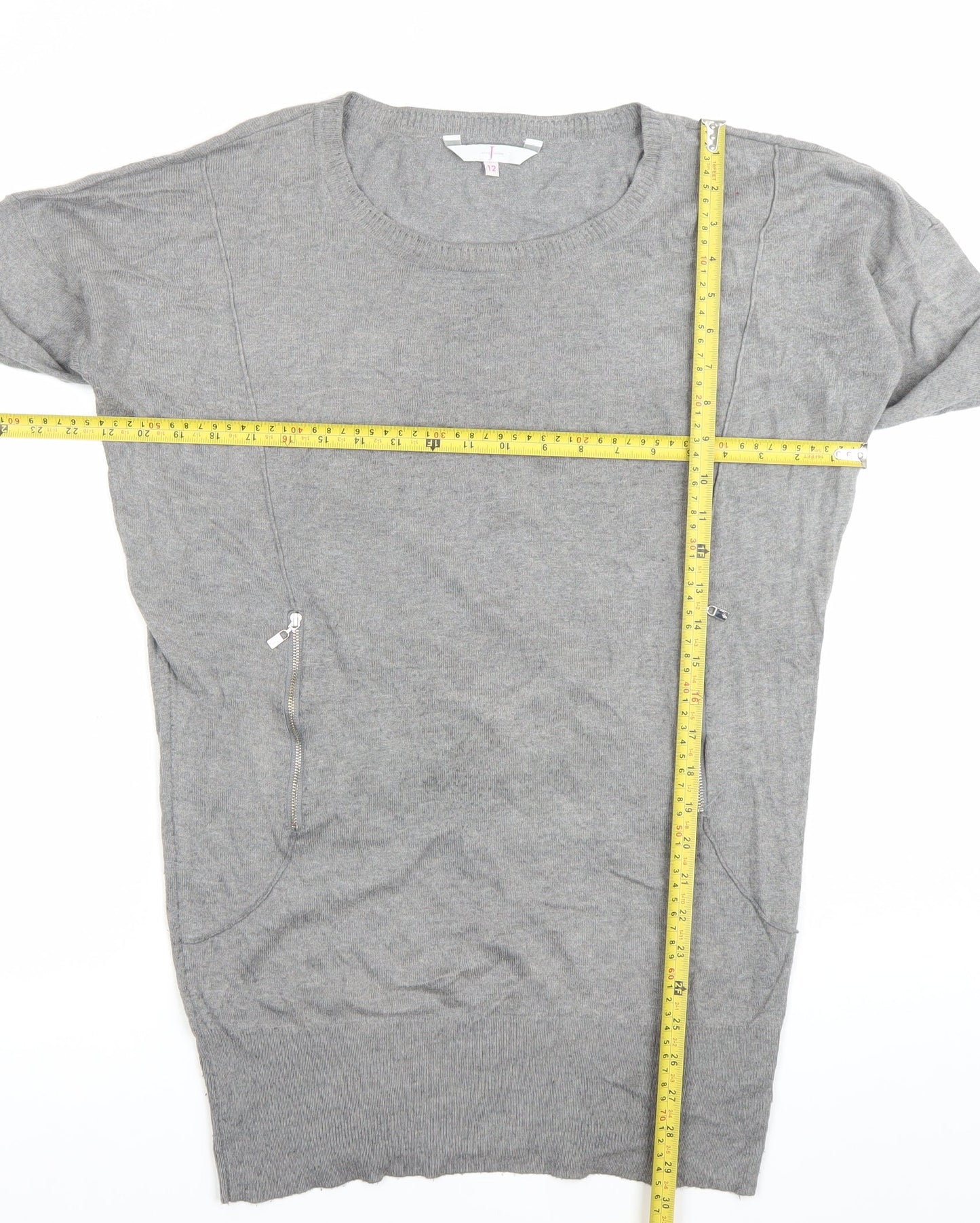 Jasper Conran Women’s Grey Tunic Jumper Size 12 Long Sleeve Knit