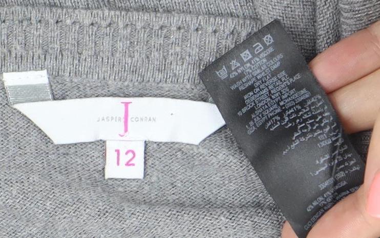Jasper Conran Women’s Grey Tunic Jumper Size 12 Long Sleeve Knit