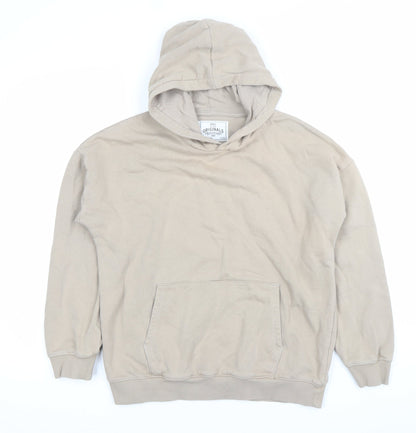 Marks and Spencer Boys Beige Pullover Hoodie 12-13 Years Regular Fit