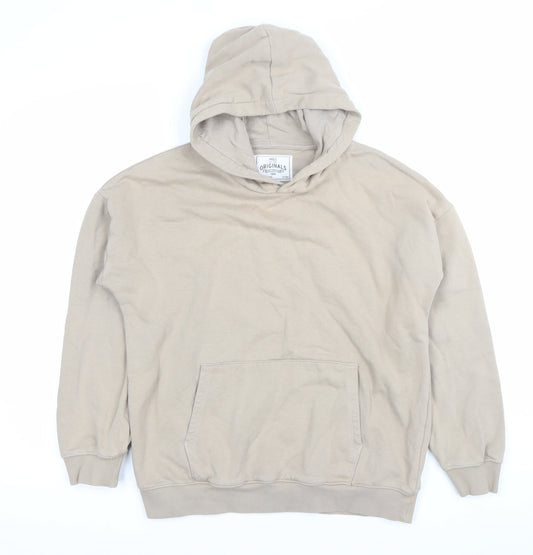Marks and Spencer Boys Beige Pullover Hoodie 12-13 Years Regular Fit
