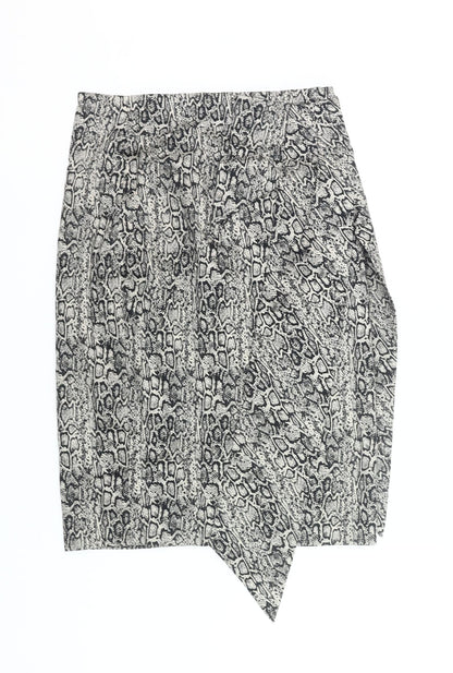 d Collection Womens Black Animal Print Pencil Skirt Size 10