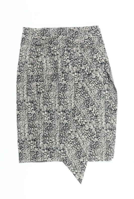 d Collection Womens Black Animal Print Pencil Skirt Size 10