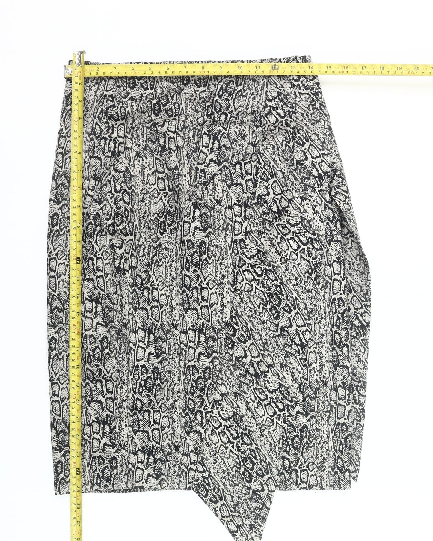 d Collection Womens Black Animal Print Pencil Skirt Size 10