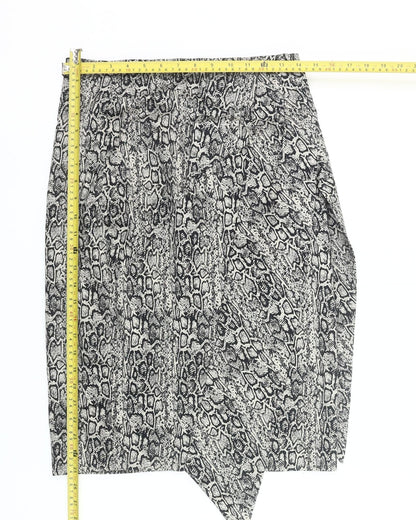 d Collection Womens Black Animal Print Pencil Skirt Size 10