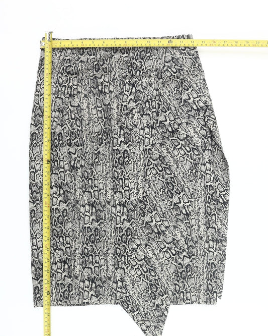 d Collection Womens Black Animal Print Pencil Skirt Size 10