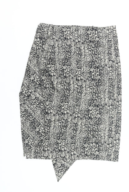 d Collection Womens Black Animal Print Pencil Skirt Size 10