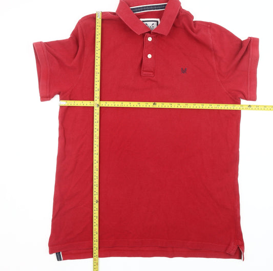 Crew Clothing Co. Men's Red XL Cotton Polo Shirt Short Sleeve