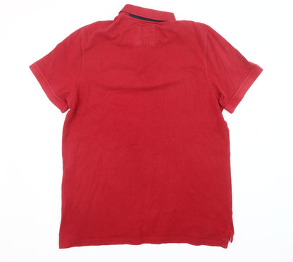 Crew Clothing Co. Men's Red XL Cotton Polo Shirt Short Sleeve