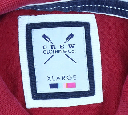 Crew Clothing Co. Men's Red XL Cotton Polo Shirt Short Sleeve
