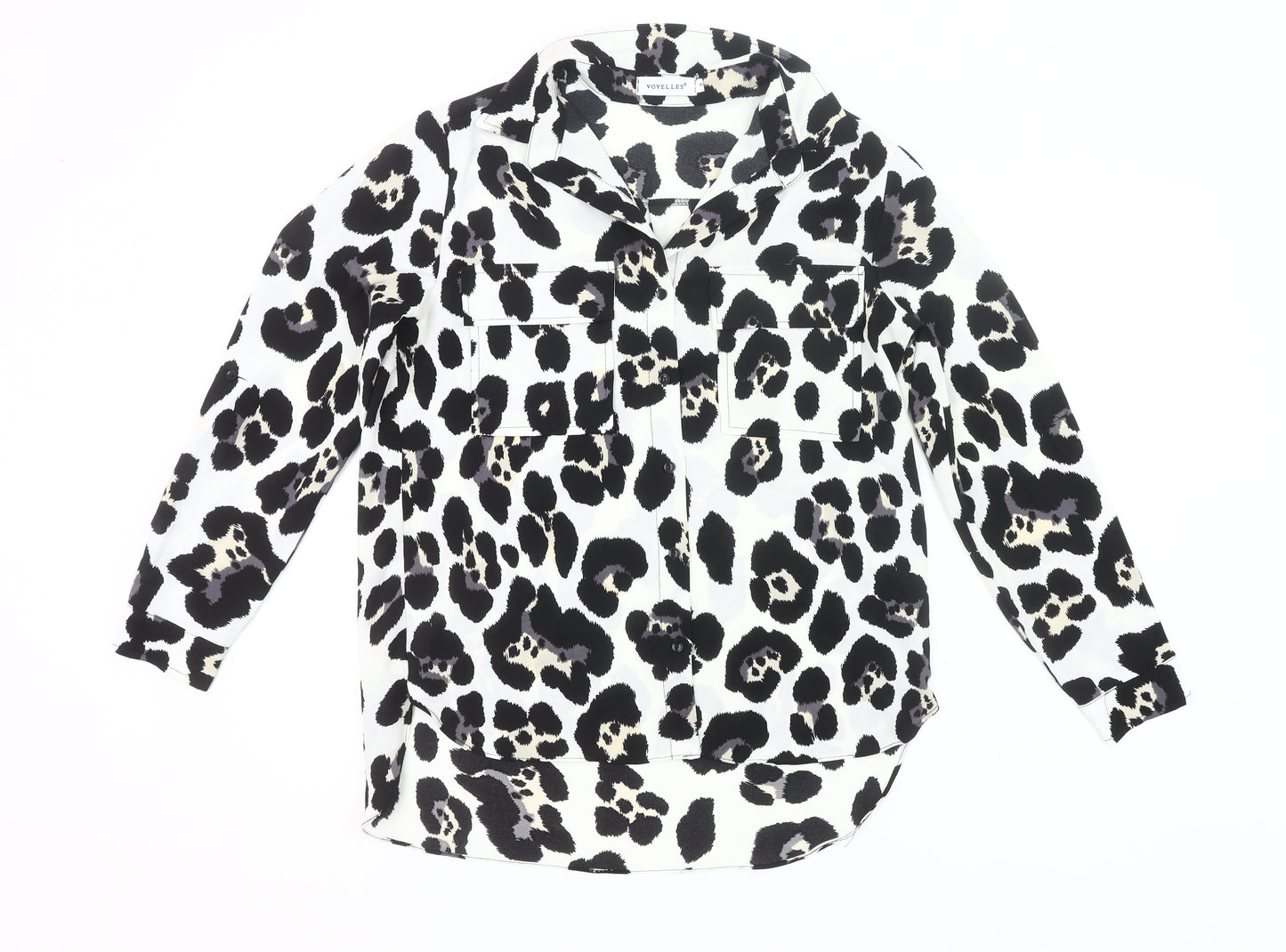 Voyelles Women’s Multicoloured Leopard Print Button-Up Shirt Size S