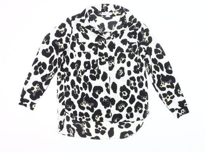 Voyelles Women’s Multicoloured Leopard Print Button-Up Shirt Size S
