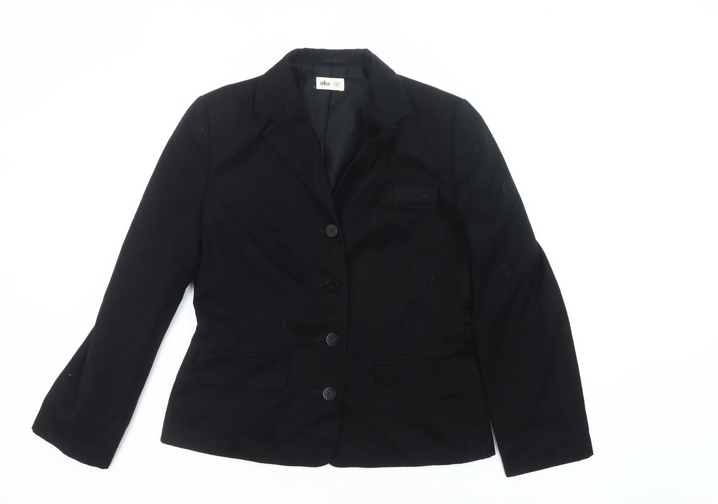 BHS Women Black Size 12 Blazer Jacket Classic Workwear