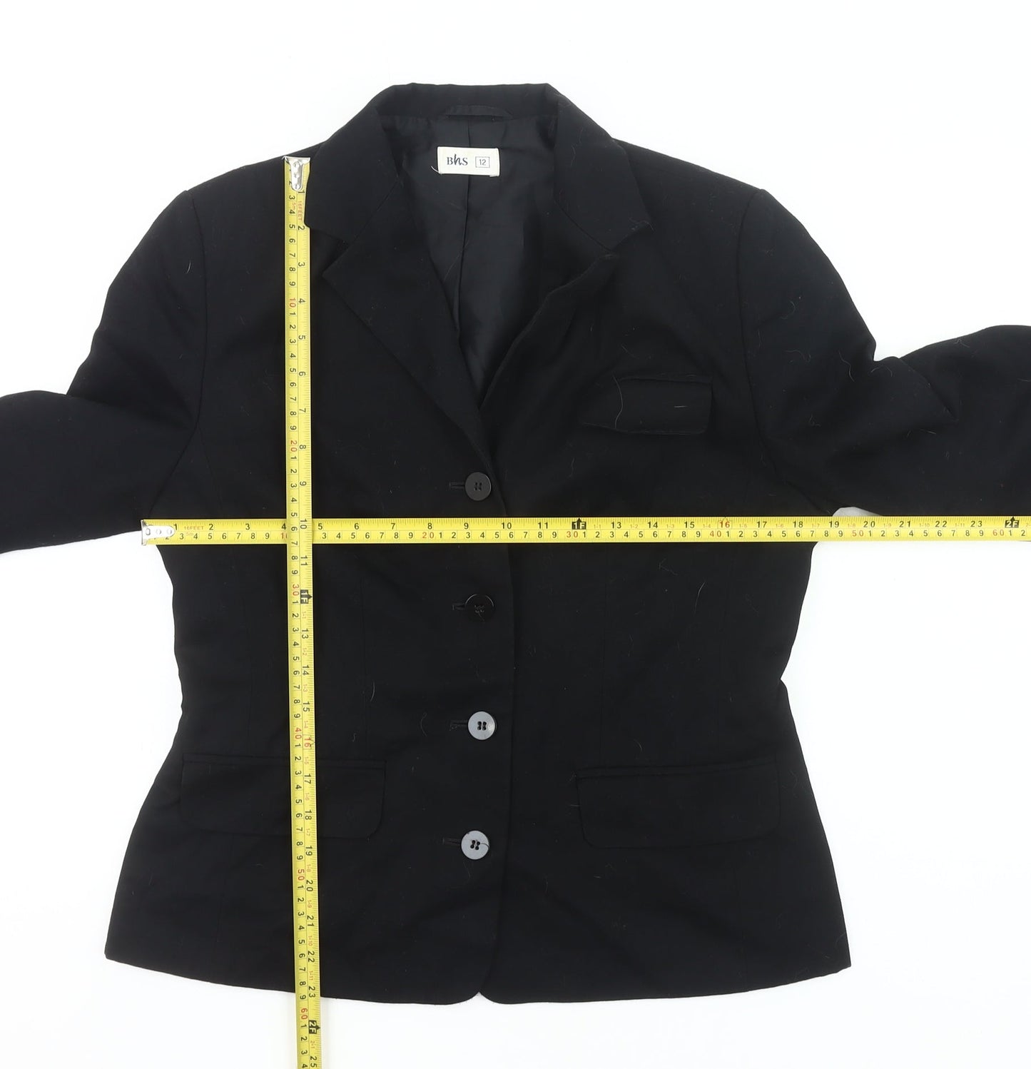 BHS Women Black Size 12 Blazer Jacket Classic Workwear