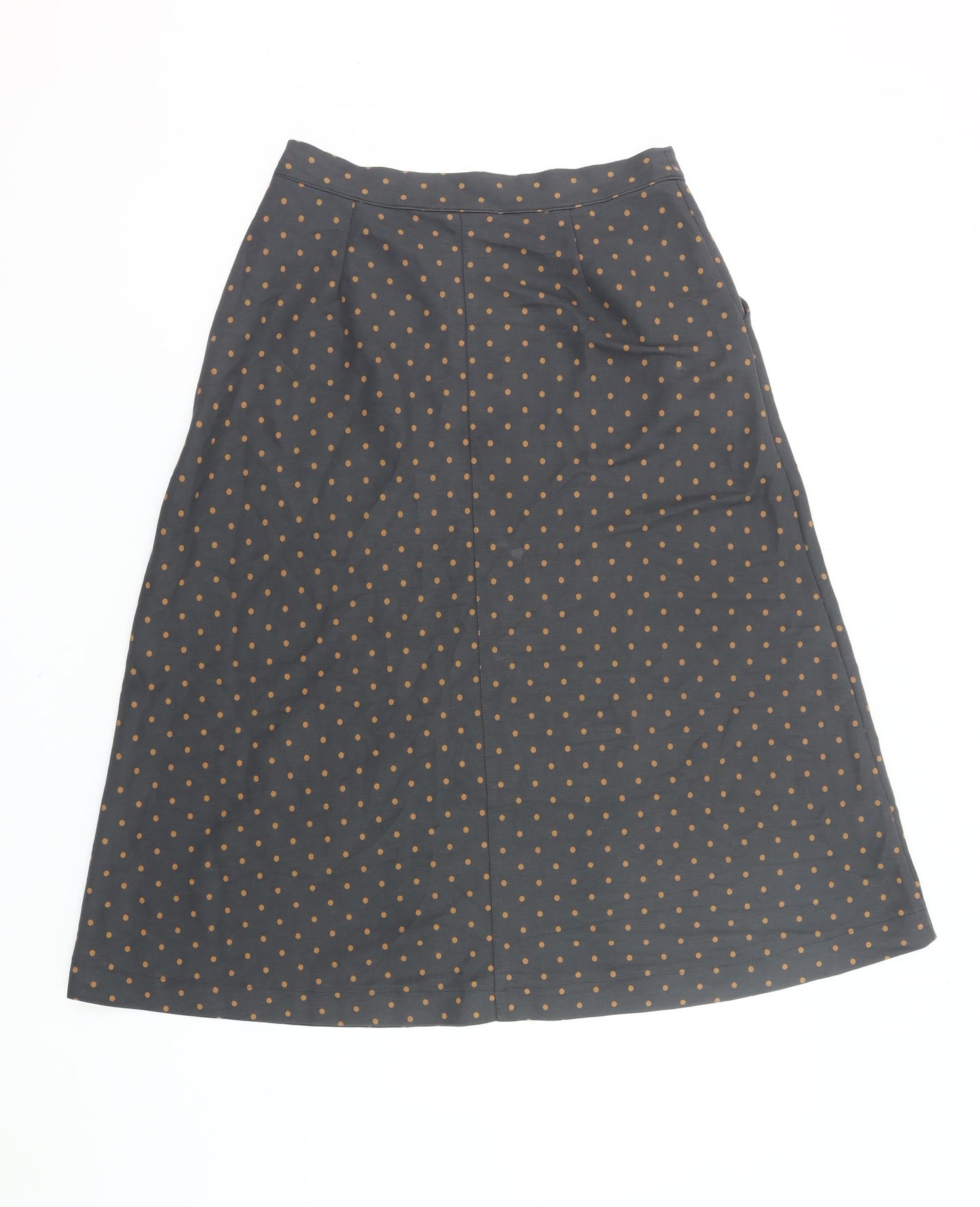 White Stuff Women’s Grey Polka Dot Midi A-Line Skirt Size 10