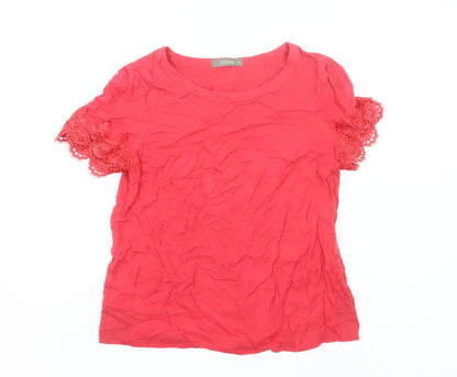 Oasis Women’s Pink Lace Sleeve Tunic Blouse UK 10