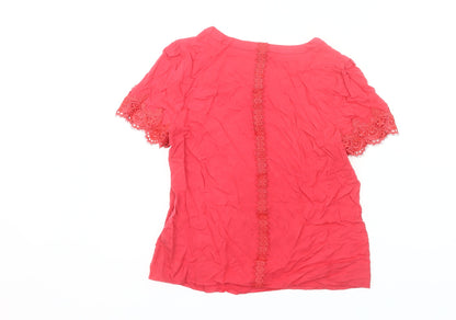 Oasis Women’s Pink Lace Sleeve Tunic Blouse UK 10