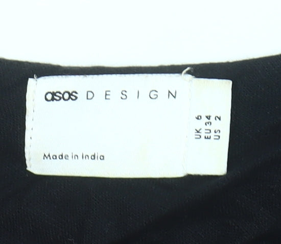 ASOS DESIGN Women’s Black Size 6 Long Slip Dress Summer