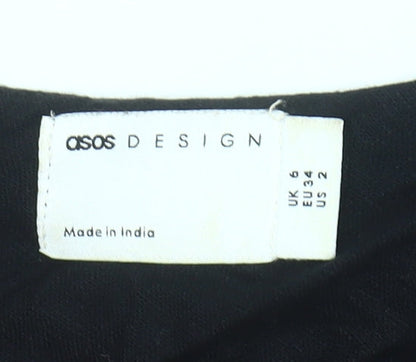 ASOS DESIGN Women’s Black Size 6 Long Slip Dress Summer