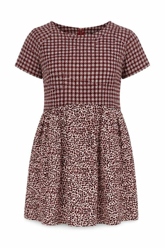 Topshop Women’s Red Skater Dress UK 10 Short Sleeve Retro Print
