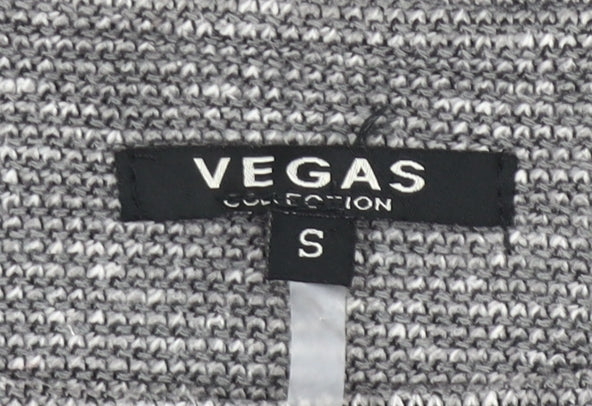 Vegas Women Grey Knit Shift Dress Size S 3/4 Sleeve Knee Length