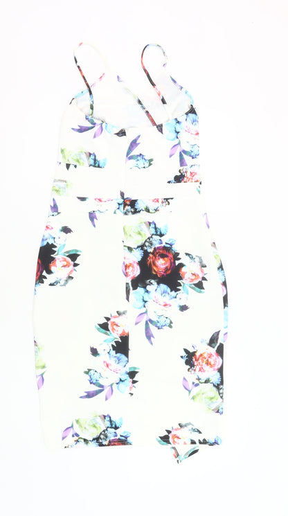 Missi London Womens Multicoloured Floral Bodycon Dress Size 12