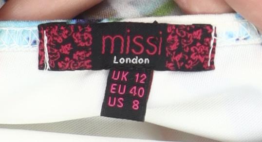 Missi London Womens Multicoloured Floral Bodycon Dress Size 12