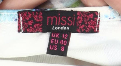 Missi London Womens Multicoloured Floral Bodycon Dress Size 12