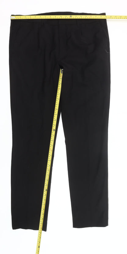 Marks and Spencer Men's Black Wool Slim Fit Dress Pants 38W 33L