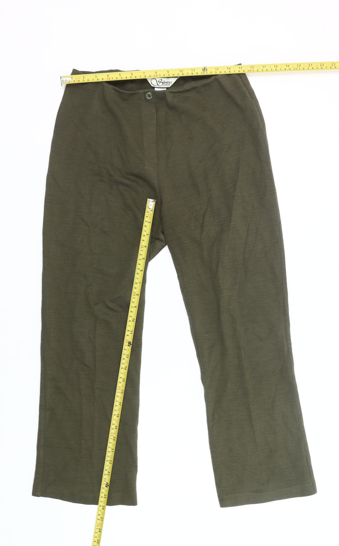 Slimma Signature Women’s Green Size 12 Straight Trousers Acrylic