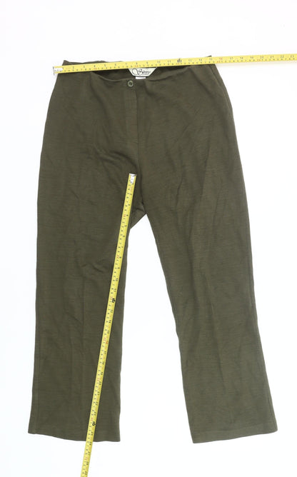 Slimma Signature Women’s Green Size 12 Straight Trousers Acrylic
