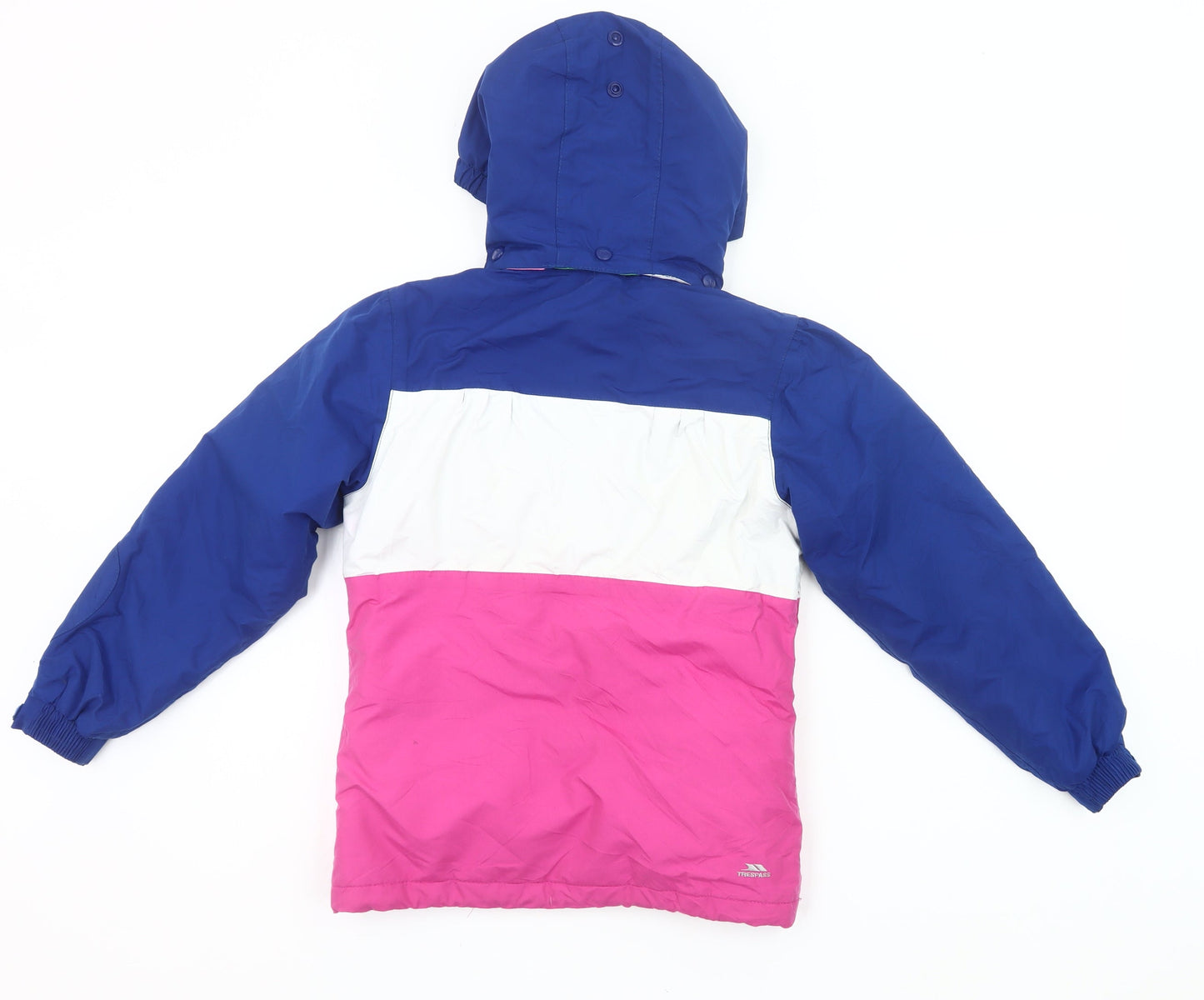 Trespass Girls Blue Pink Ski Jacket 10 Years Waterproof Hooded Winter Coat