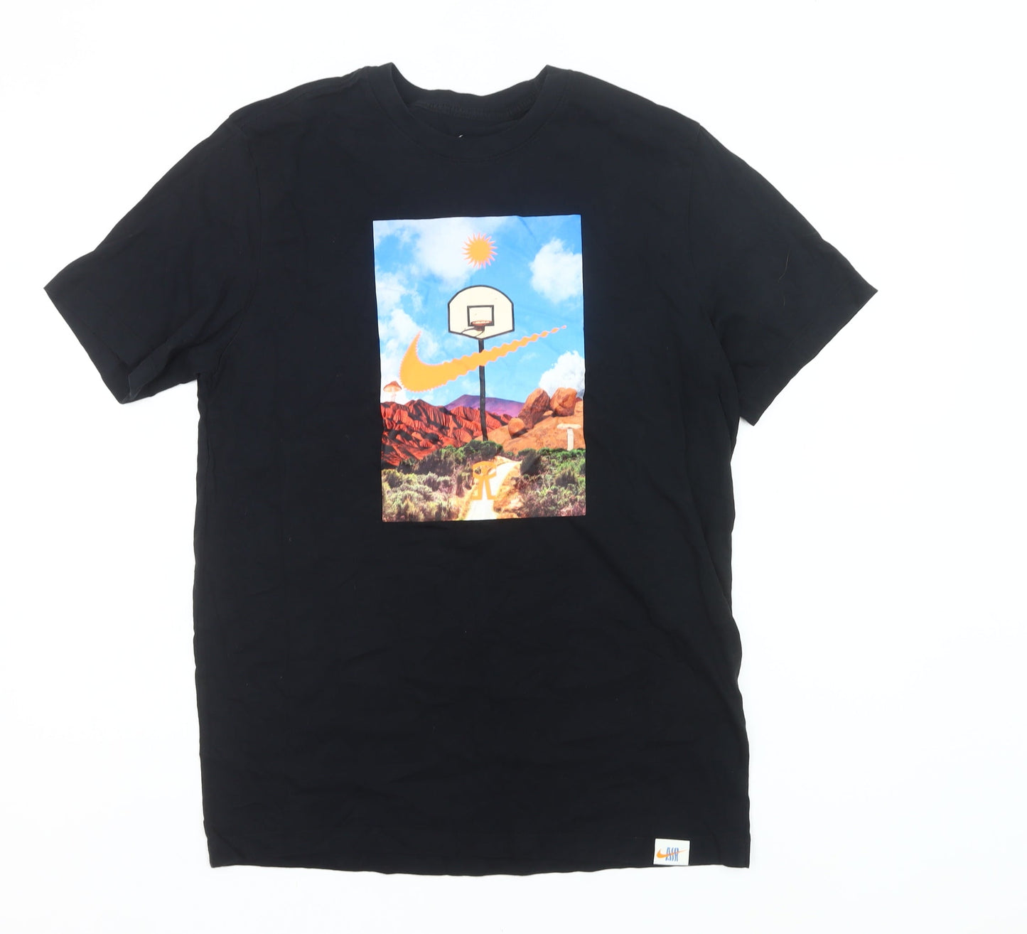 Nike Men's Black Graphic Basketball T-Shirt Medium