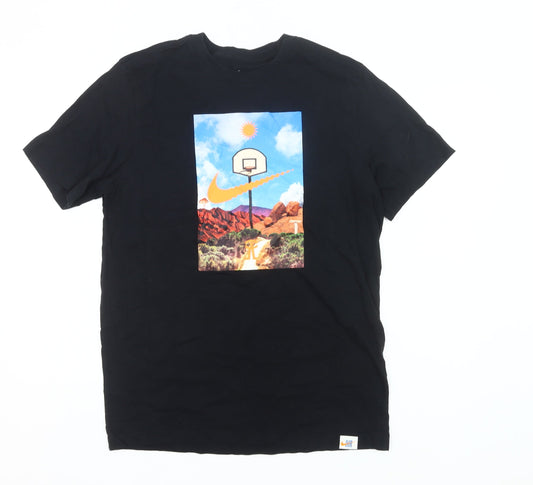 Nike Men's Black Graphic Basketball T-Shirt Medium