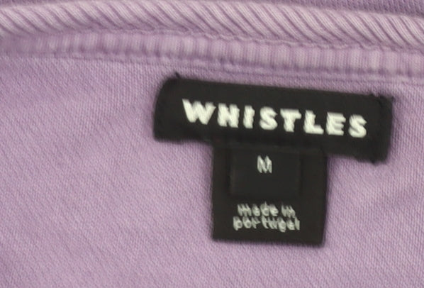 Whistles Womens Purple Cotton Crew Neck Sweatshirt M